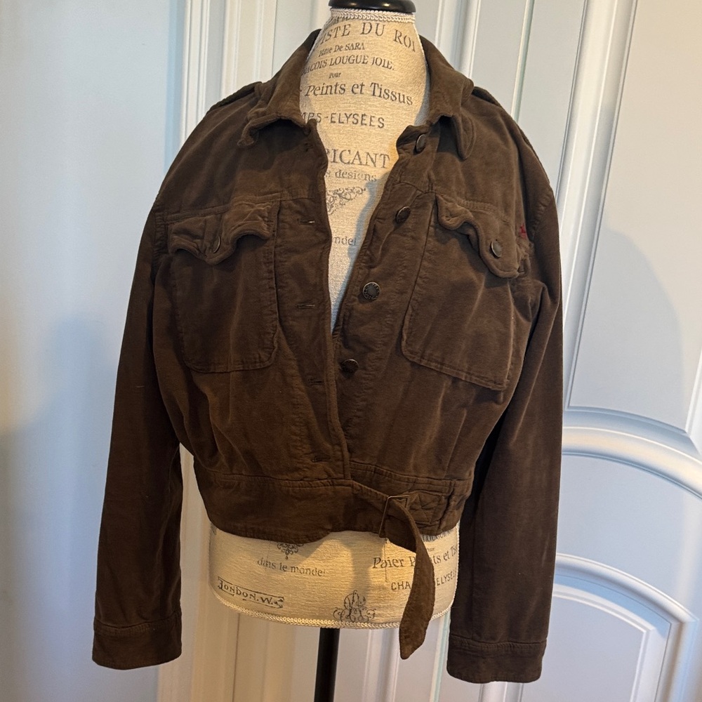 Free People Dark Brown Utility Jacket